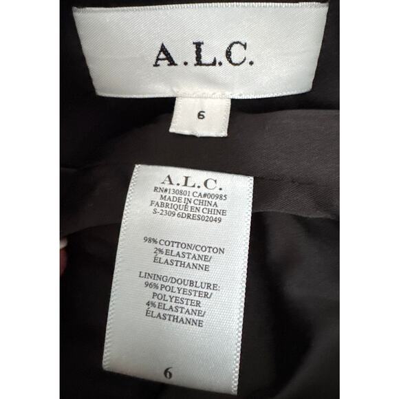 A.L.C Chelsea Velvet Jacket Mini Dress V neck in black with gold buttons size 6 - Picture 12 of 15